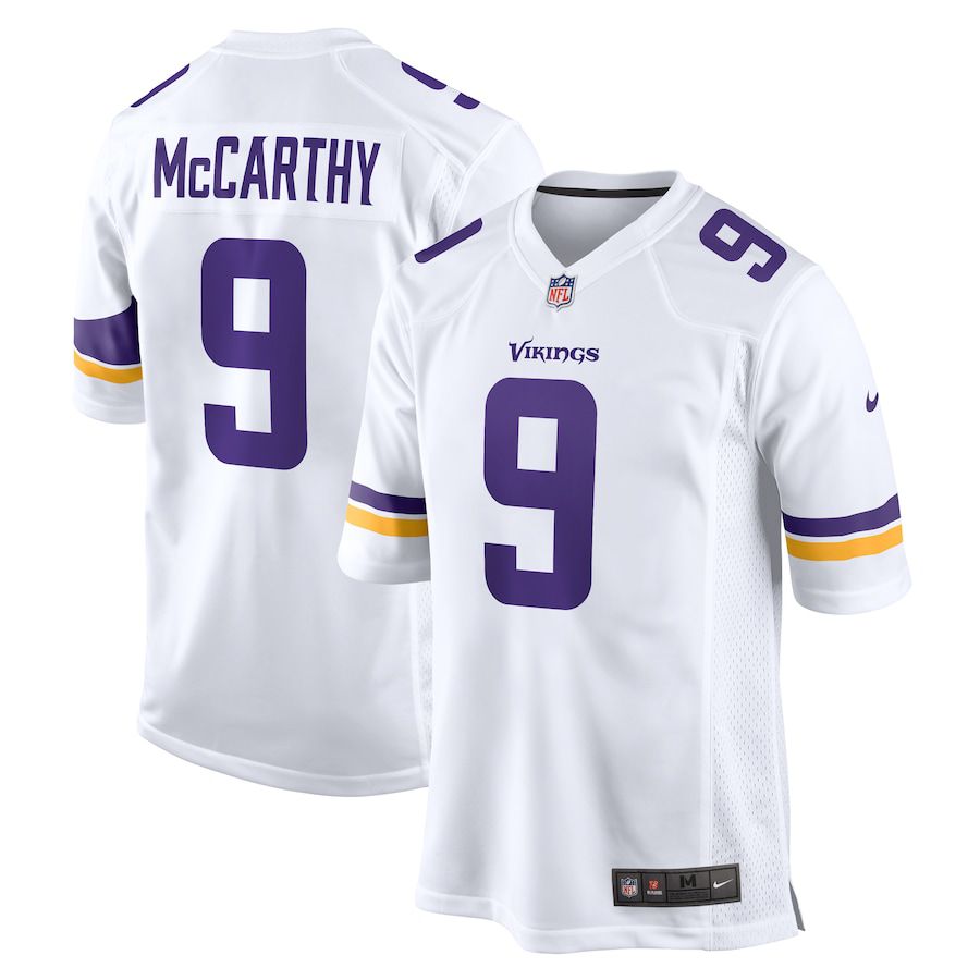 Men Minnesota Vikings #9 J.J. McCarthy Nike White Game NFL Jersey->minnesota vikings->NFL Jersey